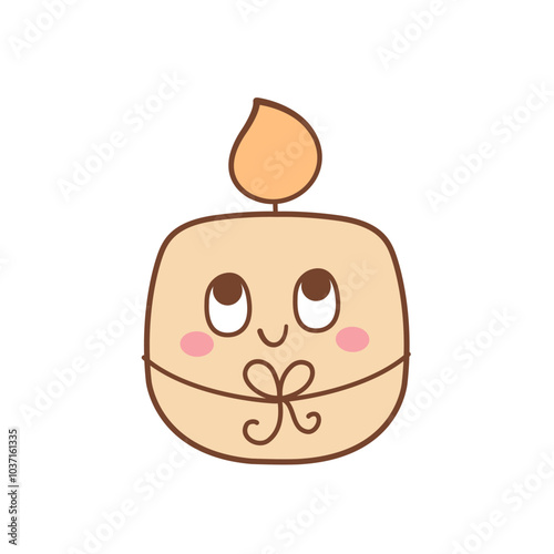 Funny face and cute  candle vector illustration