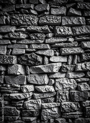 Texture Black Stone Wall Rock Surface Design Pattern photo