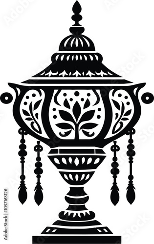 black and white vase