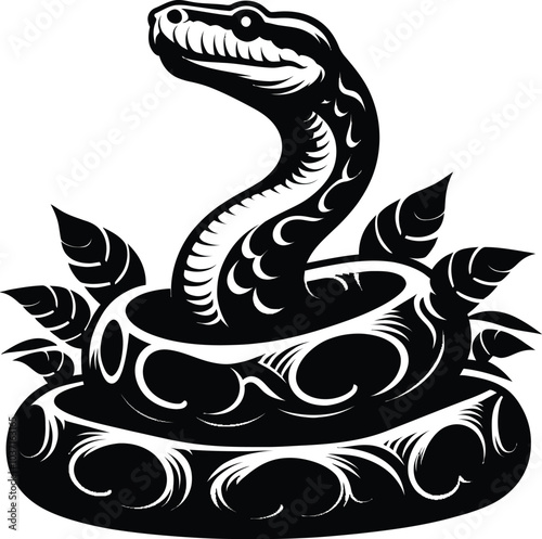 Snake shilloutee vector 