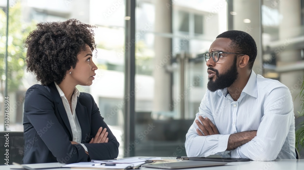 A conflict resolution session between a supervisor and an employee, illustrating efforts to improve relations
