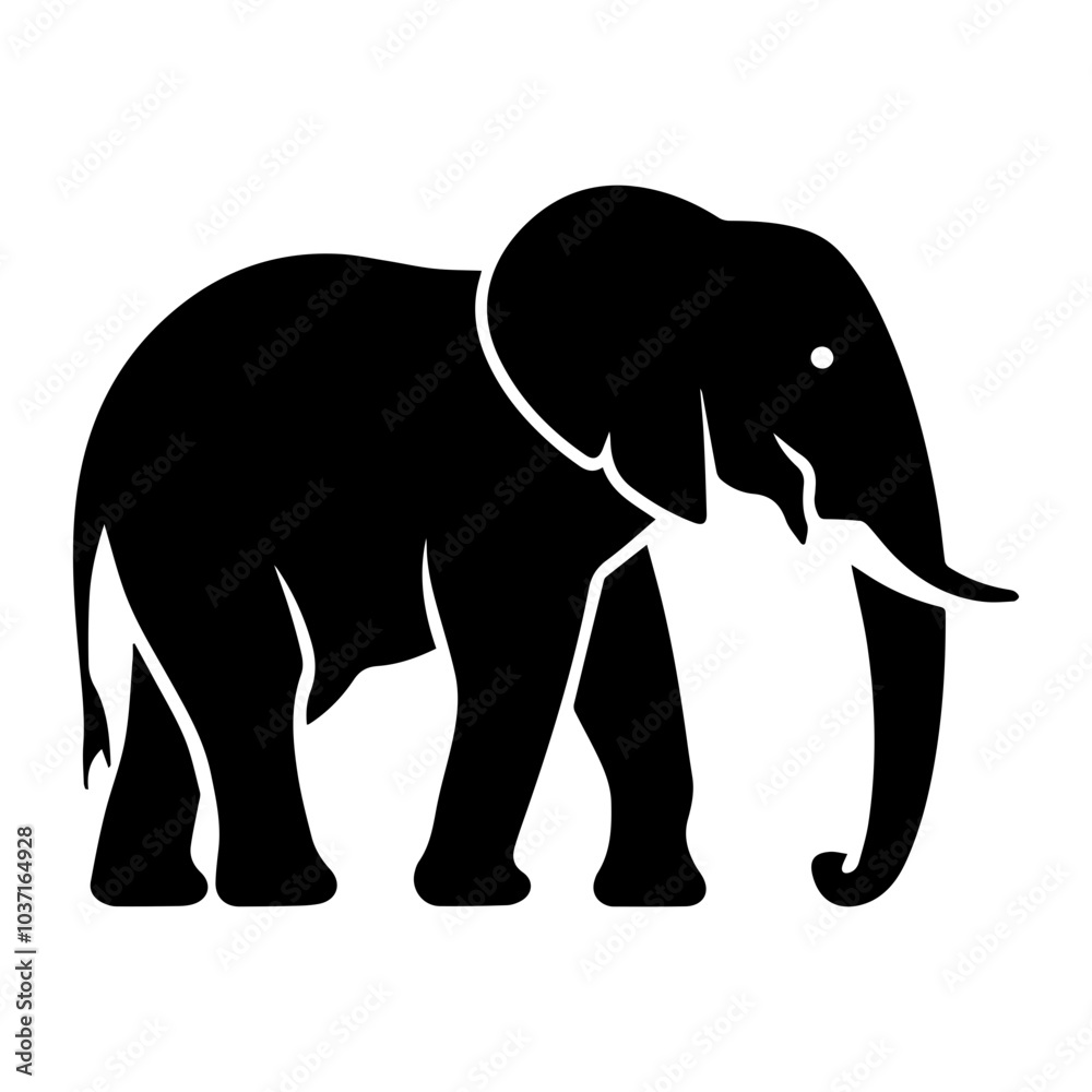 Fototapeta premium Elephant Silhouette | Majestic Wildlife Animal Vector