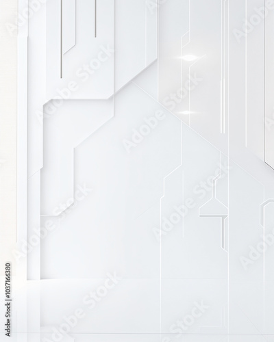 futuristic digital white architecture background