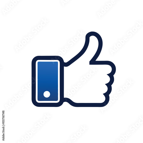 Facebook like icon on a isolated white background