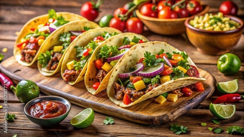 Wallpaper Mural Celebrate National Taco Day with Fresh Tacos and Vibrant Toppings for Your Festive Feast Torontodigital.ca