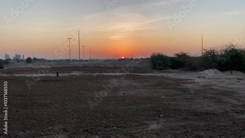 Sunset over the river