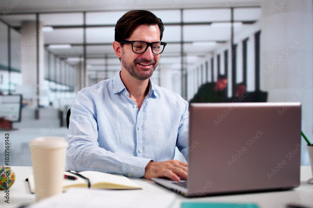 Analyst Trading Stock On Business Laptop Analyst Trading Stock On Business Laptop
