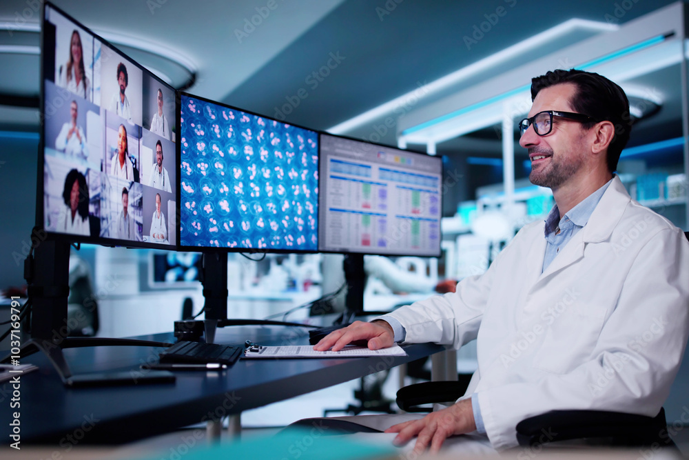 Research Lab Scientist In Online Video Conference Research Lab Scientist In Online Video Conference
