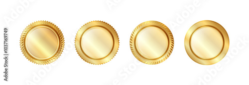 Golden badge of award or success in achievement.