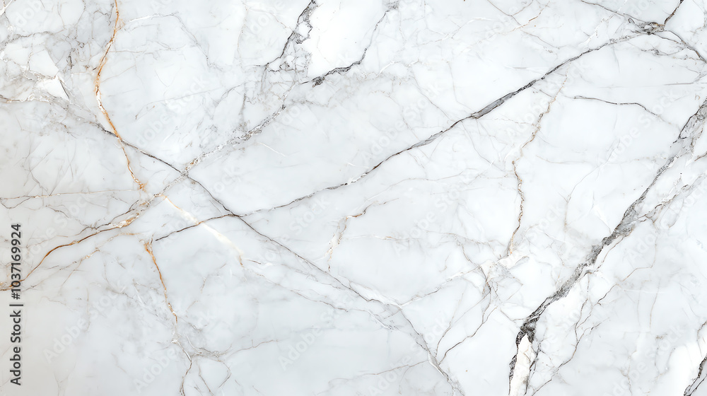 Obraz premium Elegant white marble texture with subtle gray and gold veins, perfect for backgrounds, designs, and modern decor accents.