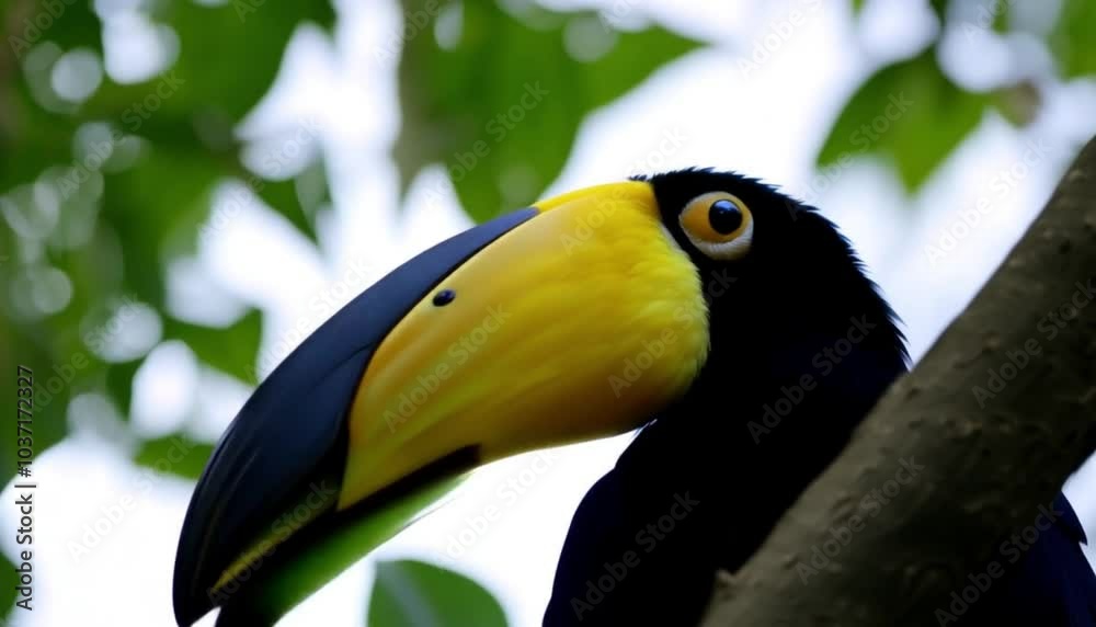 Exotic toucan bird in natural tropical habitat
