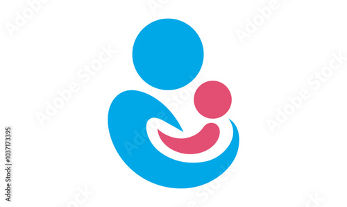 Mother And Baby Logo Childcare and babycare, family Care Vector