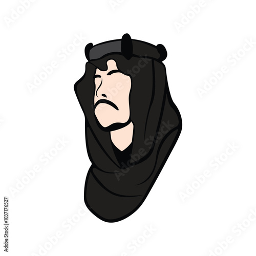 Arabian man whiskers with Turban logo
