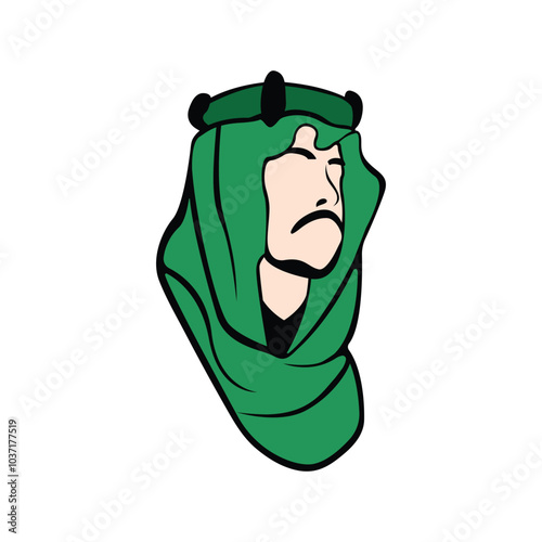 Arabian man whiskers with Turban logo