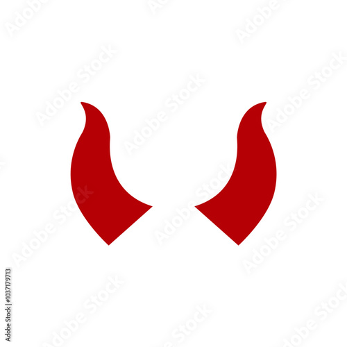 Red devil horn illustration
