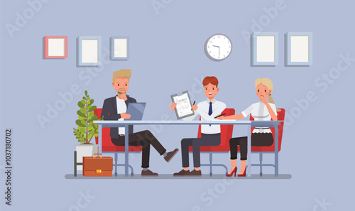 Business Negotiation concept. Bussiness people character vector illustration design.