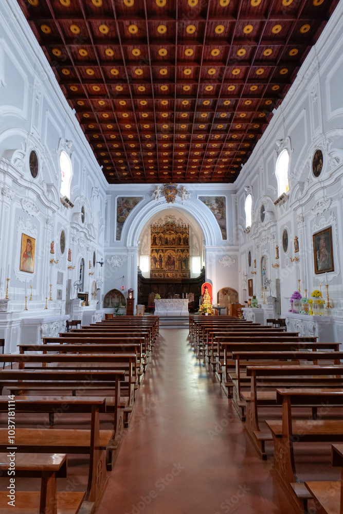 Fototapeta premium Interior of a church in Senise, a village in Basilicata in Italy.