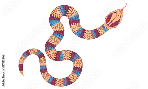 abstract orange cartoon snake pattern