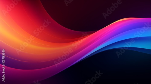 Abstract textural translucent background of blue red pink shades , waves on black background, 3D, wallpaper

