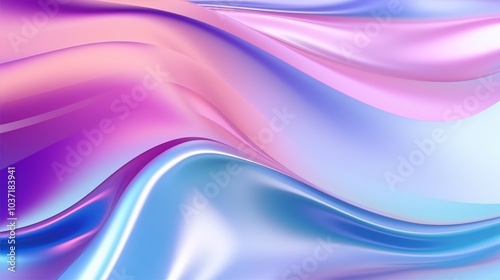 Wallpaper Mural Multicolored abstract background as shiny glossy shimmering liquid, silk, textile blue and pink, 3d. Background, wallpaper. Torontodigital.ca