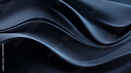 Abstract black background, waves, wallpaper, 3D, background, satin, 3d, silk, blue, texture, illustration