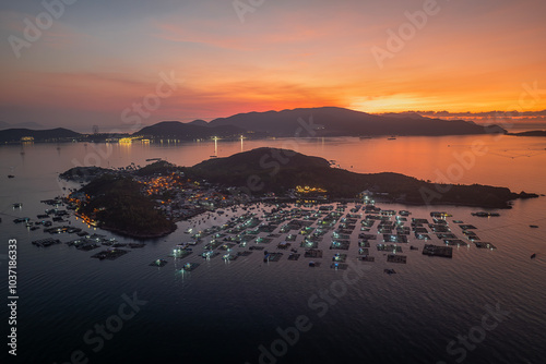 April 29, 2024: panoramic view of Hon Mieu area of ​​Nha Trang city, Vietnam photo