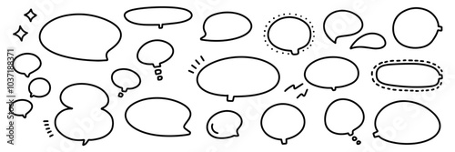 A set of cute handwritten speech bubbles