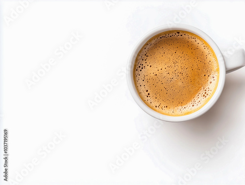 Black coffee in cup isolated on white background 