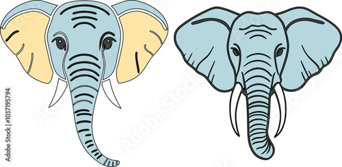 elephant head vector
