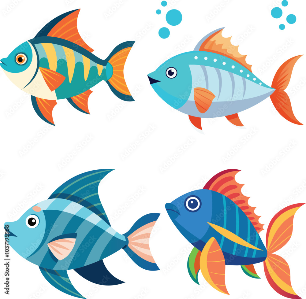 Fototapeta premium set of fishes