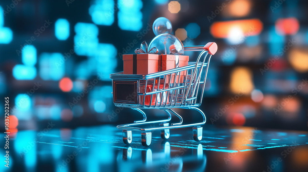 The single day concepts, Prominent number or date, Shopping cart, Discount tags, Gift boxes. Generative AI illustration. The single day concepts, Prominent number or date, Shopping cart, Discount tags, Gift boxes. Generative AI illustration.
