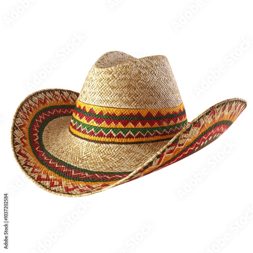 Cinco De Mayo hat, Mexican sombrero hat isolated on a transparent background