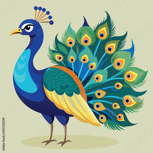 create a real peacock animal vector art illustrator