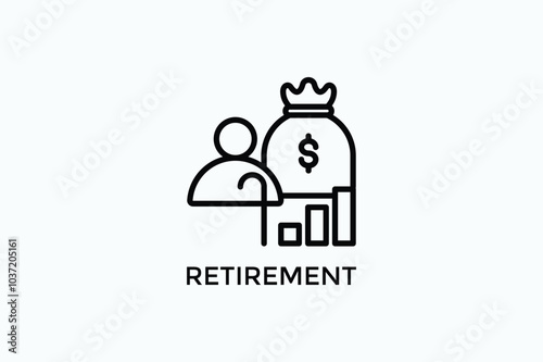 Retirement Vector Icon Or Logo Illustration