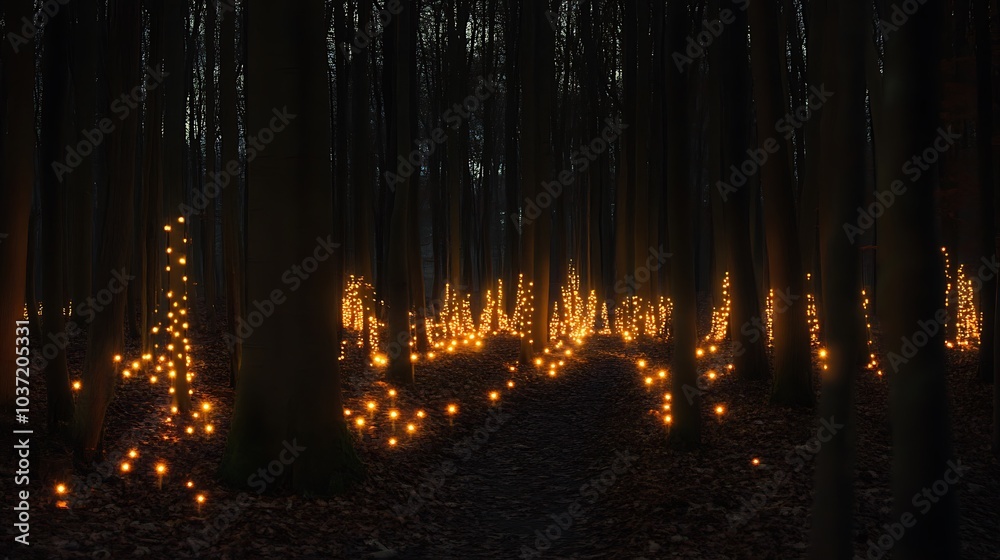 Naklejka premium sunset in the forest