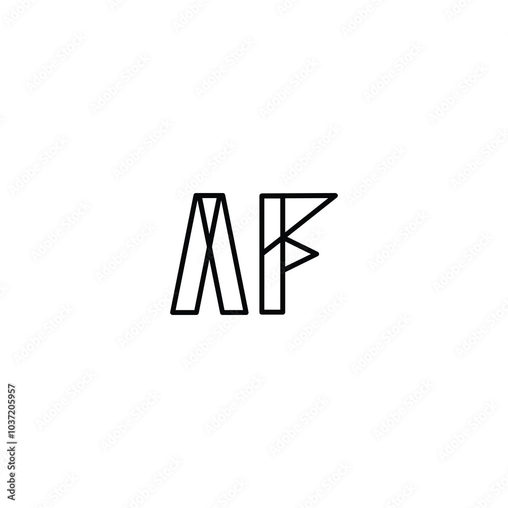Obraz premium AF monogram logo design letter text name symbol monochrome logotype alphabet character simple logo