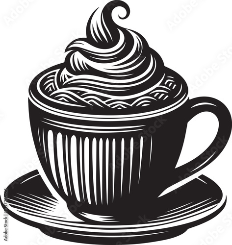 Hot chocolate cup vector illustration