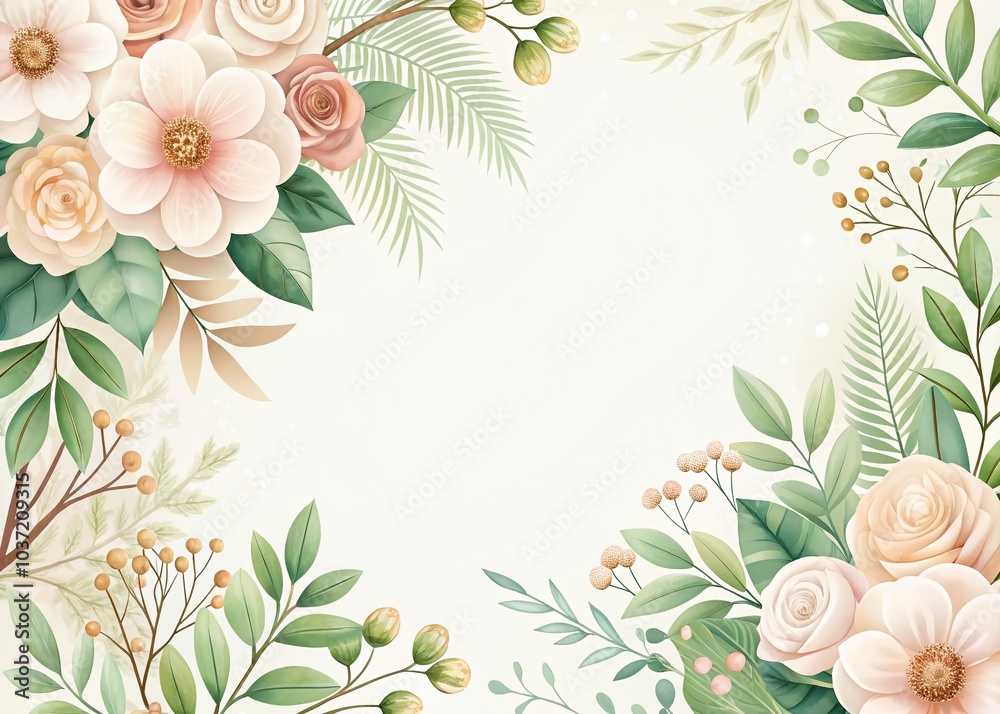 Obraz premium Elegant Floral Design Template for Cards, Posters, Flyers, and Home Decor with a Minimalist Touch
