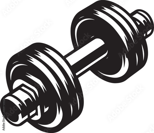 Gym dumbbell isolated vector art on white background