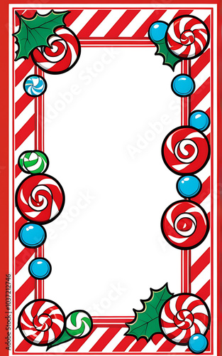 holiday candy borders feature festive red white striped designs around edges holiday cards