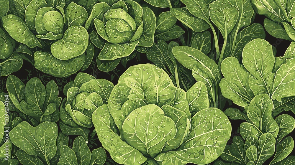 Vibrant and fresh green lettuce leaves arranged beautifully, showcasing their natural texture and color in a lush garden setting. Vibrant and fresh green lettuce leaves arranged beautifully, showcasing their natural texture and color in a lush garden setting.