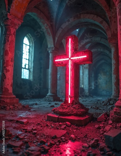 Old wooden cross photo