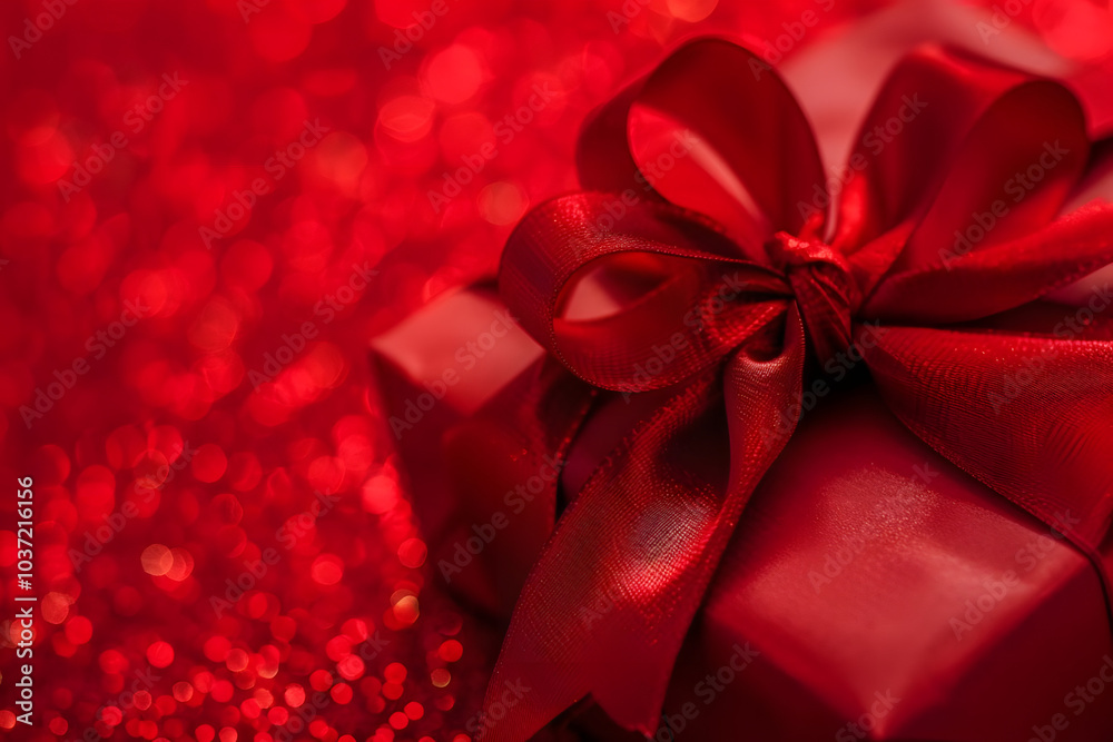 vibrant red gift with ribbon and bow symbolizes celebration and joy
