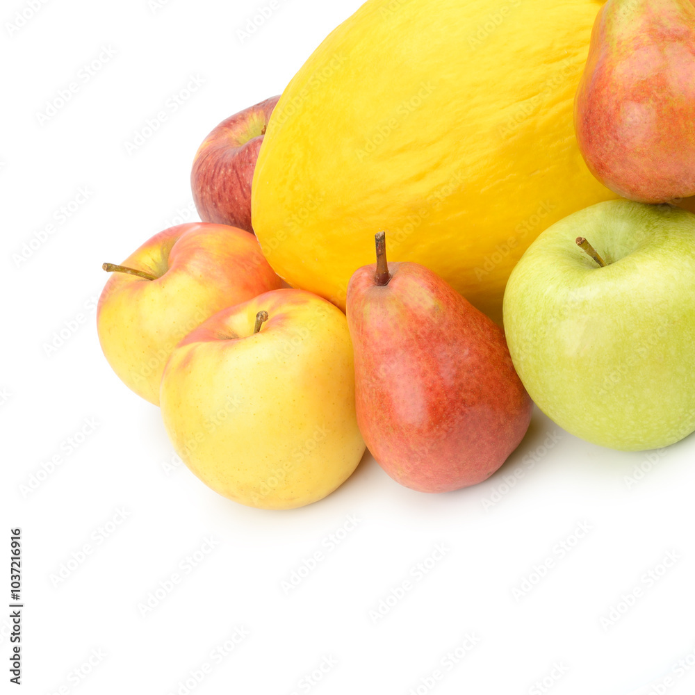 Set of fruits isolated on a white background. Set of fruits isolated on a white background.