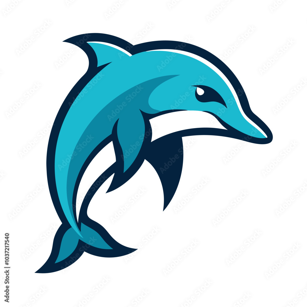 Dynamic Dolphin: The Playful and Powerful Mascot Logo Dynamic Dolphin: The Playful and Powerful Mascot Logo