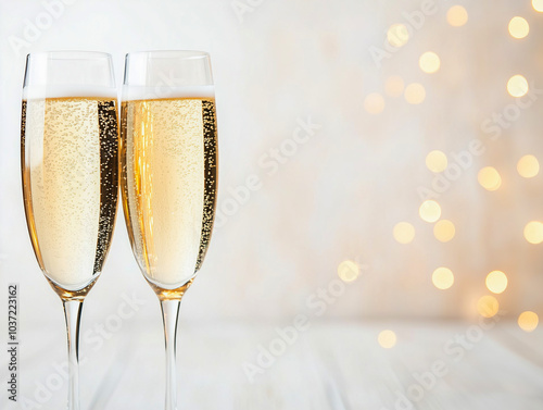 Glasses of champagne at new year party