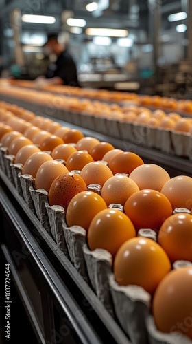 Packaging pasteurized eggs in a factory.