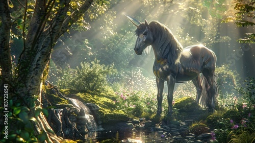 Magical Unicorn in the Forest