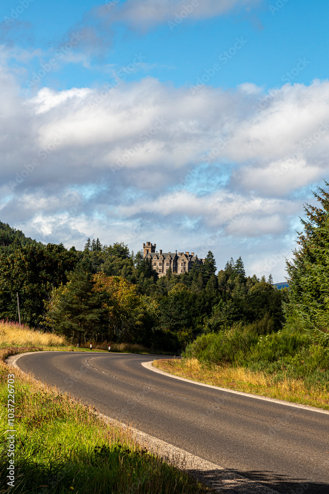 Carbisdale Castle from the A836, scotland Carbisdale Castle from the A836, scotland