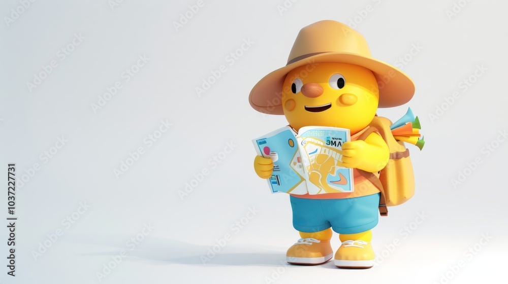 Cute Cartoon Character Ready for an Adventure Cute Cartoon Character Ready for an Adventure